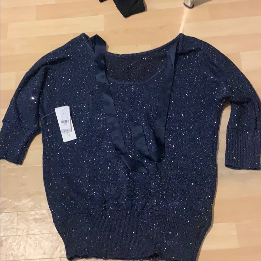 New navy blue dress up blouse